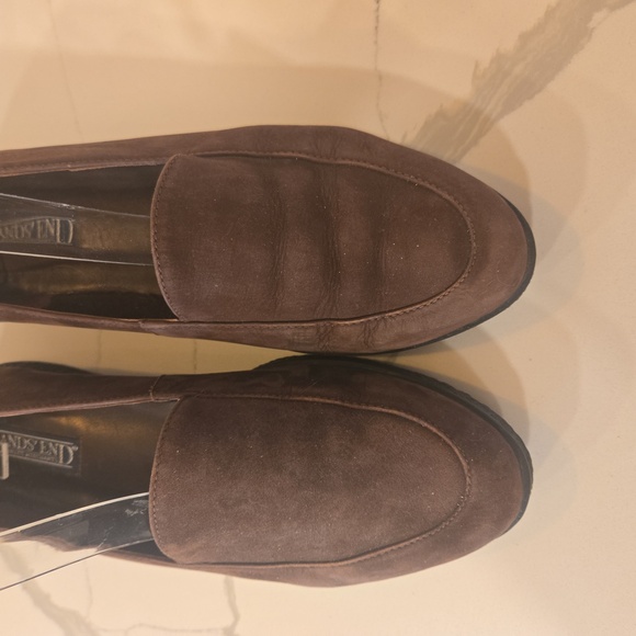 Lands End Suede Slip On Loafers Womens Size 10 Brown - Picture 3 of 8